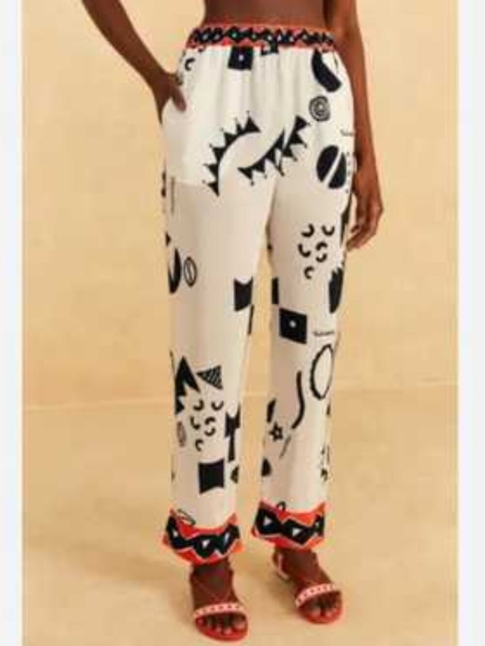 FARM Rio Off-White Pitta Soul Pants